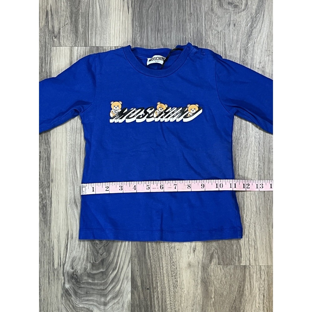 Moschino Sweatshirt Bear Blue Boys Logo Crewneck Sweater NO SIZE TAG - Picture 11 of 14